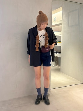 「アイテム（ニットキャップ/ビーニー）」を使った、akiさん（レディース・156cm）の秋コーディネート