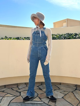 「holiday」｜「アイテム（サロペット/オーバーオール）」を使った、akiさん（レディース・156cm）の秋コーディネート