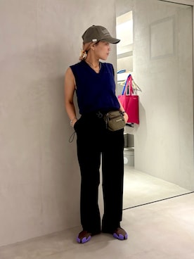 「arth」｜「アイテム（スラックス）」を使った、akiさん（レディース・156cm）の夏コーディネート