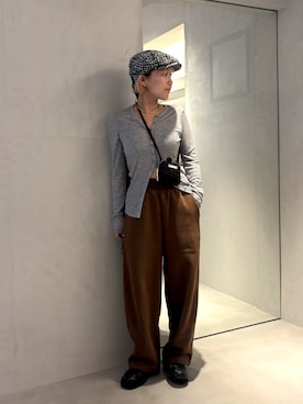 「アイテム（ハンチング/ベレー帽）」を使った、akiさん（レディース・156cm）の秋コーディネート