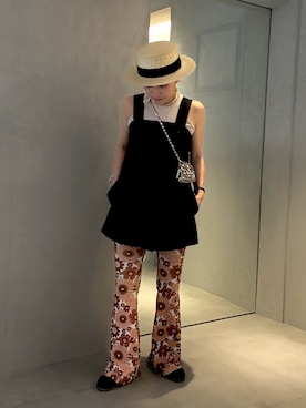 「アイテム（ハット）」を使った、akiさん（レディース・156cm）の夏コーディネート