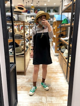 「OVERRIDE」｜「アイテム（アクセサリー）」を使った、akiさん（レディース・156cm）の春コーディネート