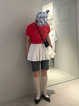 「NEW ERA（ニューエラ）のNEW ERA  920 OMBRE CHECK / ニューエラ（帽子、ブルー系）」を使った、akiさん（レディース・156cm）の夏コーディネート