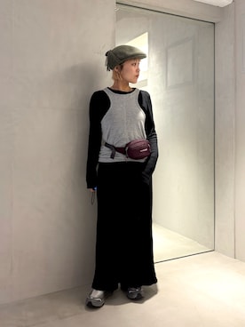 「アイテム（ハンチング/ベレー帽）」を使った、akiさん（レディース・156cm）の秋コーディネート