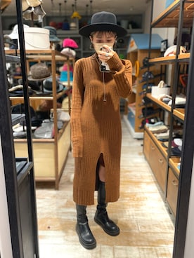 「OVERRIDE」｜「アイテム（ワンピース/ドレス）」を使った、akiさん（レディース・156cm）の秋コーディネート