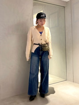 「アイテム（キャップ）」を使った、akiさん（レディース・156cm）の秋コーディネート