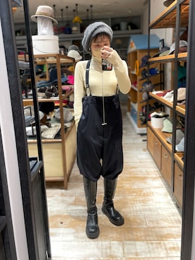 「OVERRIDE」｜「アイテム（アクセサリー）」を使った、akiさん（レディース・156cm）の冬コーディネート