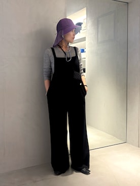 「OVERRIDE（オーバーライド）のOVERRIDE  HEATLOCK MESH HAT SGP / オーバーライド（ハット、パープル系）」を使った、akiさん（レディース・156cm）の春コーディネート