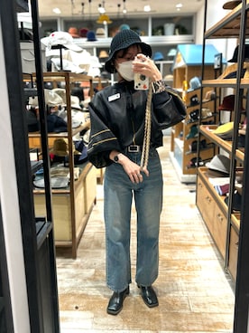 「AMERI」｜「アイテム（帽子）」を使った、akiさん（レディース・156cm）の冬コーディネート