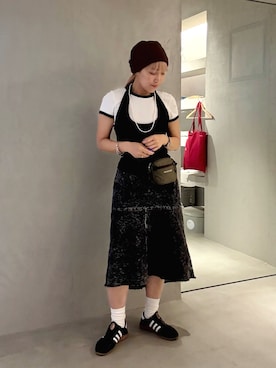 「アイテム（ニットキャップ/ビーニー）」を使った、akiさん（レディース・156cm）の夏コーディネート