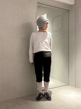 「アイテム（ニットキャップ/ビーニー）」を使った、akiさん（レディース・156cm）の秋コーディネート