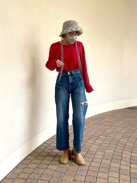 「OVERRIDE」｜「アイテム（アクセサリー）」を使った、akiさん（レディース・156cm）の春コーディネート