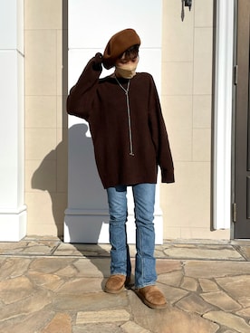 「holiday」｜「アイテム（ブーツ）」を使った、akiさん（レディース・156cm）の冬コーディネート