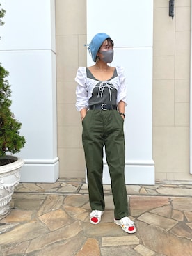 「OVERRIDE」｜「アイテム（サンダル）」を使った、akiさん（レディース・156cm）の夏コーディネート