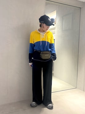 「NEW ERA（ニューエラ）のNEW ERA   920 FRENCH LINEW ERA  N / ニューエラ（キャップ、ブルー系）」を使った、akiさん（レディース・156cm）の春コーディネート
