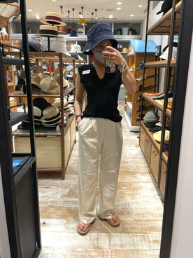 「arth」｜「アイテム（スラックス）」を使った、akiさん（レディース・156cm）の夏コーディネート