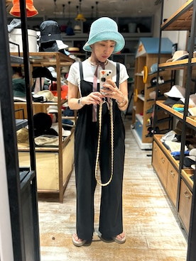 「SHENERY」｜「アイテム（オールインワン・サロペット）」を使った、akiさん（レディース・156cm）の夏コーディネート