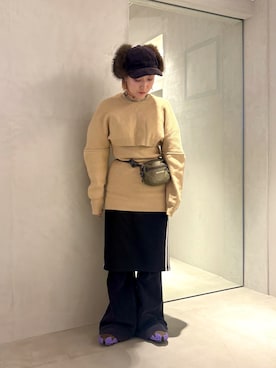 「アイテム（キャップ）」を使った、akiさん（レディース・156cm）の秋コーディネート