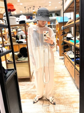 「OVERRIDE」｜「アイテム（スラックス）」を使った、akiさん（レディース・156cm）の夏コーディネート