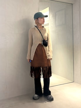 「アイテム（キャップ）」を使った、akiさん（レディース・156cm）の秋コーディネート