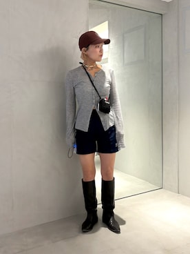 「アイテム（キャップ）」を使った、akiさん（レディース・156cm）の秋コーディネート