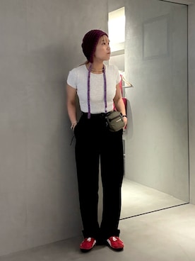 「アイテム（ニットキャップ/ビーニー）」を使った、akiさん（レディース・156cm）の夏コーディネート