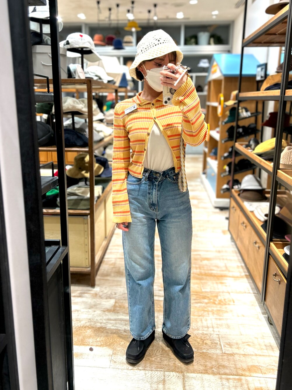 ニット セーター hood/フッド 別注ボーダーニットカーディガン レディース FREAK'S STORE ニット セーター hood/フッド 別注ボーダーニット