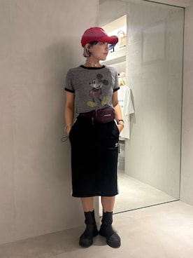 「NEW ERA（ニューエラ）のNEW ERA  920 STA CORDUROY / ニューエラ（キャップ、レッド系）」を使った、akiさん（レディース・156cm）の秋コーディネート