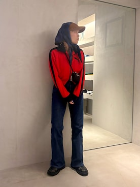 「アイテム（キャップ）」を使った、akiさん（レディース・156cm）の秋コーディネート