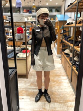 「シースルー」｜「アイテム（ニットキャップ/ビーニー）」を使った、akiさん（レディース・156cm）の秋コーディネート