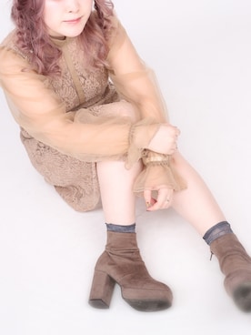 「EATME」｜「アイテム（ワンピース/ドレス）」を使った、獏さん（レディース・153cm）の秋コーディネート
