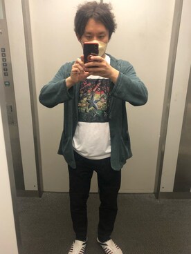 「H&M（エイチ・アンド・エム）のアイテム（チノパンツ）」を使った、makosxxks さん（メンズ・172cm）の夏コーディネート