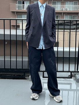 「ワークパンツ」｜「アイテム（アクセサリー）」を使った、大介さん（メンズ・175cm）の秋コーディネート