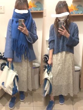 「ワンピース×スニーカー」｜「アイテム（その他アウター）」を使った、こたつんさん（レディース・158cm）の冬コーディネート