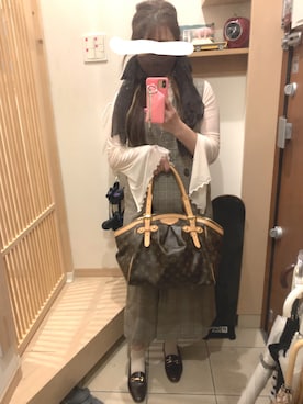 「チェックワンピース」｜「アイテム（その他）」を使った、こたつんさん（レディース・158cm）の秋コーディネート