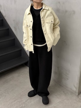 「アイテム（デニムジャケット）」を使った、ranさん（レディース・161cm）の秋コーディネート