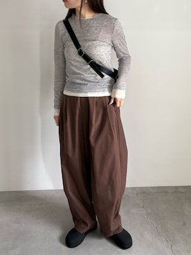 「select MOCA by son（セレクトモカバイソン）のアイテム（その他パンツ）」を使った、ranさん（レディース・161cm）の夏コーディネート