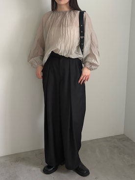 「select MOCA by son（セレクトモカバイソン）のアイテム（シャツ/ブラウス）」を使った、ranさん（レディース・161cm）の冬コーディネート