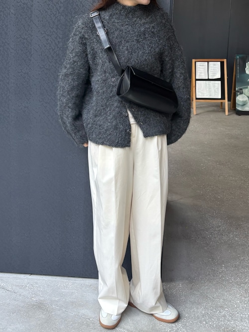 セール】【新色追加】2WAYボタンスリットモヘアライクニット（ニット