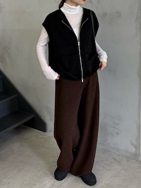 「秋服」｜「アイテム（ベスト）」を使った、ranさん（レディース・161cm）の秋コーディネート