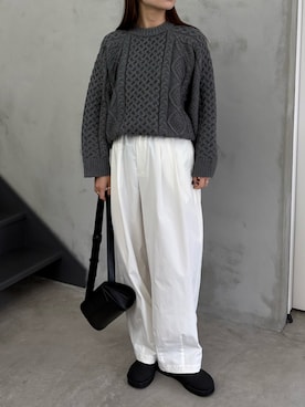 「select MOCA by son（セレクトモカバイソン）のアイテム（その他パンツ）」を使った、ranさん（レディース・161cm）の秋コーディネート