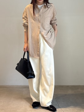 「アイテム（ローファー）」を使った、ranさん（レディース・161cm）の秋コーディネート