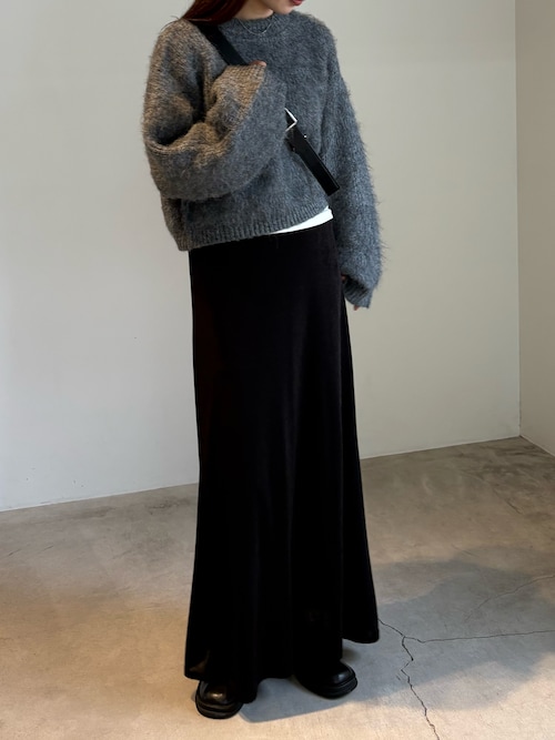 サイズ展開あり】シャイニーストレッチナローロングスカート