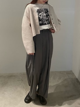 「select MOCA by son（セレクトモカバイソン）のアイテム（Tシャツ/カットソー）」を使った、ranさん（レディース・161cm）の秋コーディネート