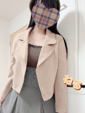 「アイテム（ハンチング/ベレー帽）」を使った、ねるさん（レディース・161cm）の秋コーディネート