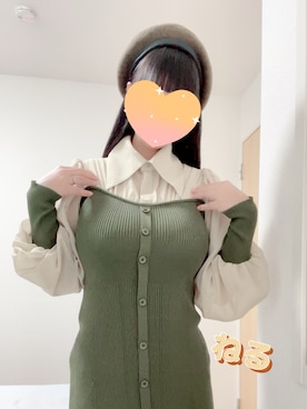 「アイテム（ハンチング/ベレー帽）」を使った、ねるさん（レディース・161cm）の秋コーディネート