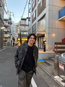 「FOG ESSENTIALS（エフオージーエッセンシャルズ）のアイテム（パンツ）」を使った、Natsuki Takaseさん（メンズ・175cm）の冬コーディネート