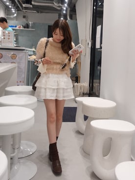 「mily bilet（ミウィビレット）のアイテム」を使った、saori.さん（レディース・150cm）の秋コーディネート