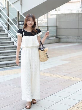 「アイテム（サロペット/オーバーオール）」を使った、saori.さん（レディース・150cm）の秋コーディネート