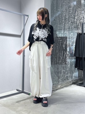 「アイテム（カーゴパンツ）」を使った、ねねさん（骨格ナチュラル・レディース・155cm）の夏コーディネート